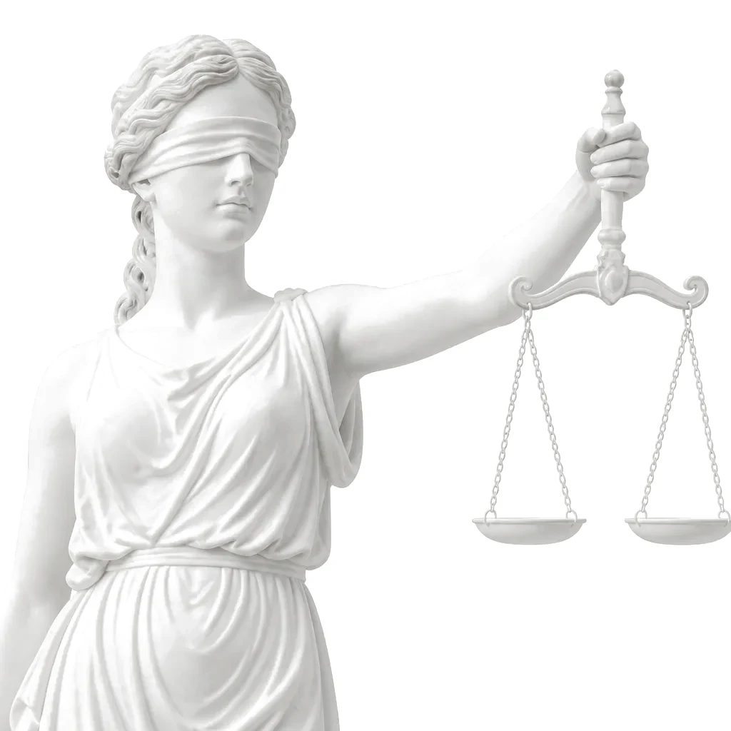 Statue de la Justice tenant une balance